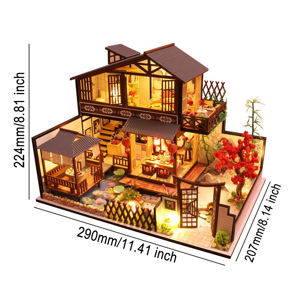 Doll House Miniature DIY Dollhouse With Furnitures Wooden House Toys For Child
