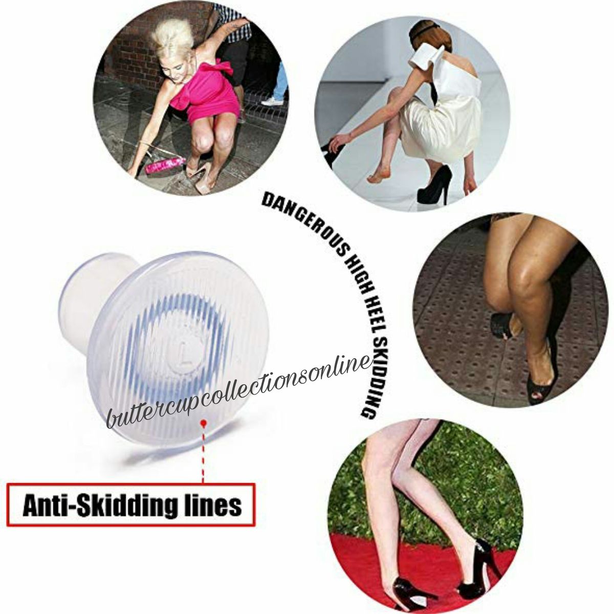 Heel Protector 2 Pairs Black And Clear - Large (for Slightly Wider Heels)