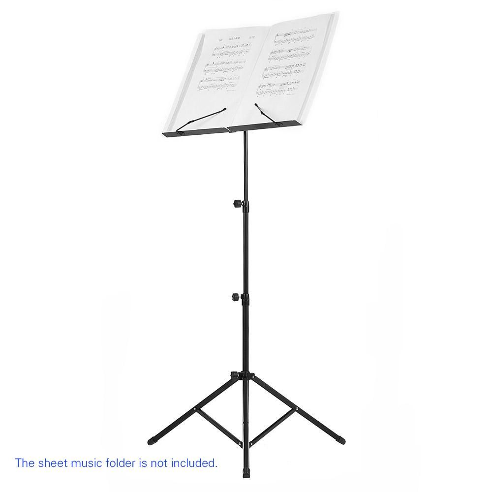 Foldable Sheet Music Tripod Stand Holder Lightweight with Water-resistant Carry Bag for Violin Piano Guitar Instrument Performance