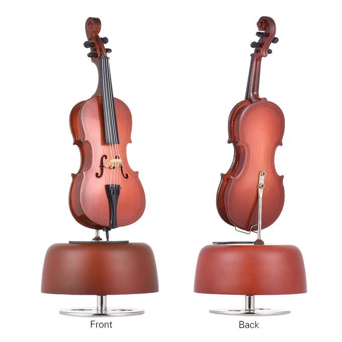 Classical Wind Up Cello Music Box With Rotating Musical