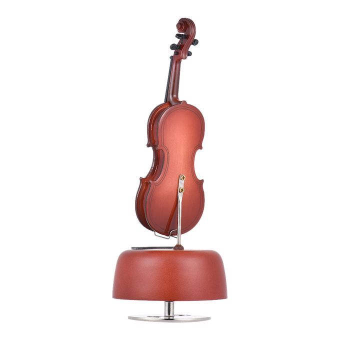 Classical Wind Up Cello Music Box With Rotating Musical