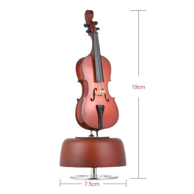 Classical Wind Up Cello Music Box With Rotating Musical