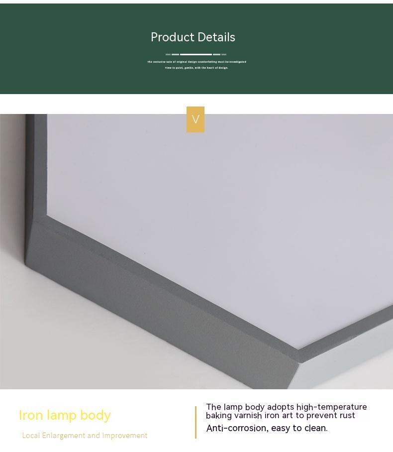 Modern minimalist hexagonal LED bedroom ceiling light