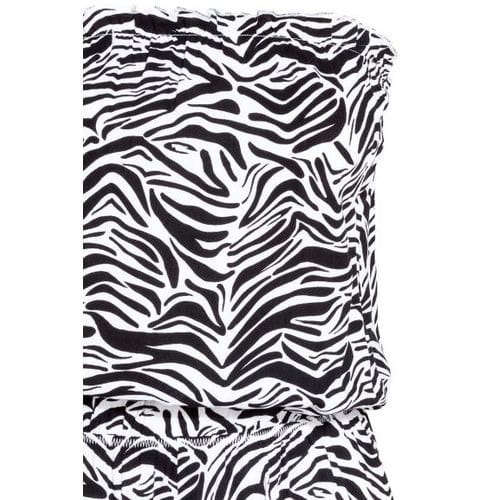 Zebra Print Strapless Playsuit