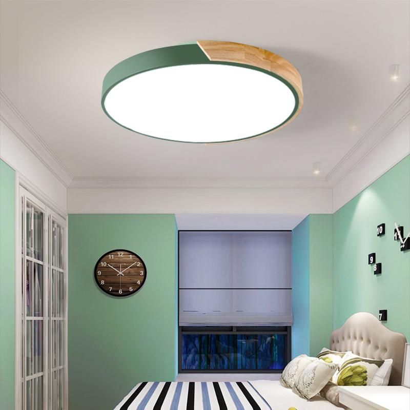 Nordic style solid wood bedroom led ceiling light