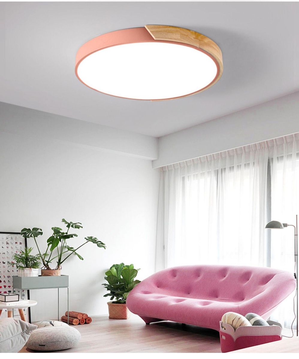 Nordic style solid wood bedroom led ceiling light
