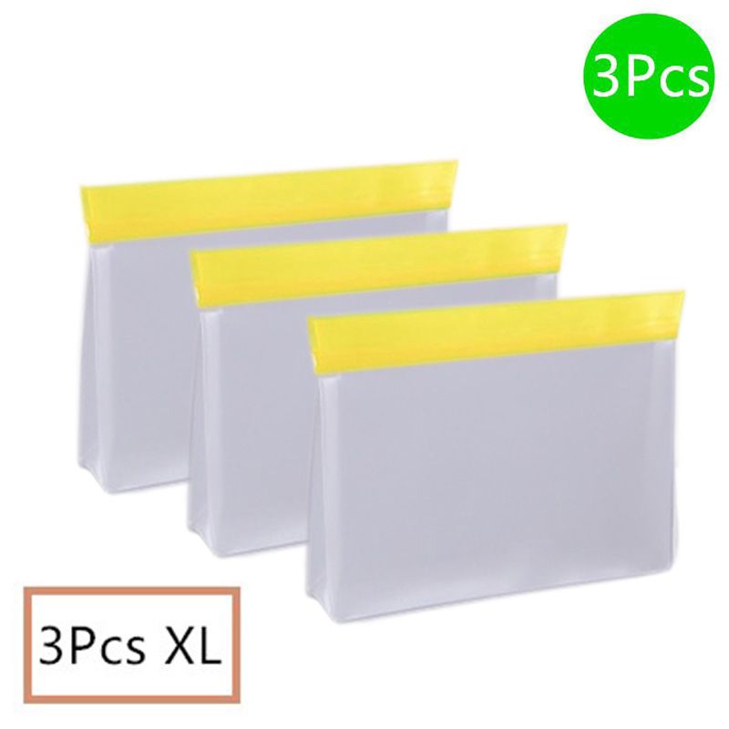 PEVA Food Silicone Bag Reusable Freezer Stand Up-3Pcs