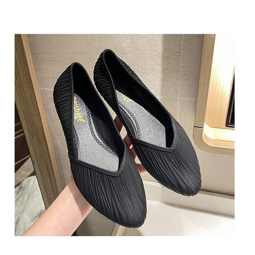 Sandals Non-slip Waterproof Rain Boots Low-top Gelatin Jelly Shoes Black