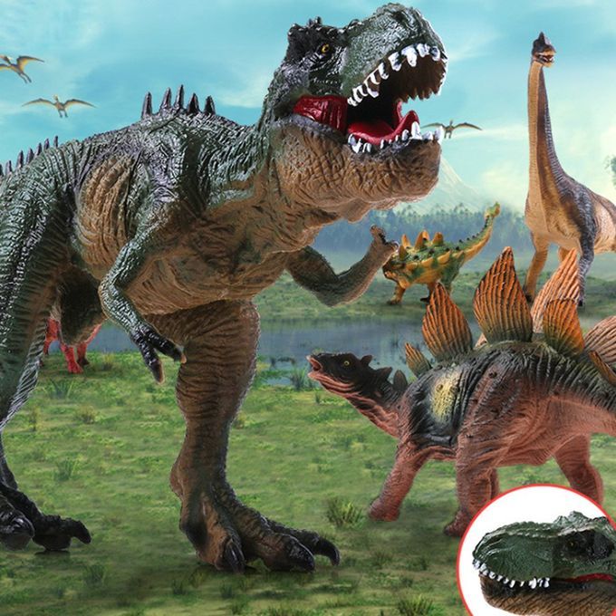 Tyrannosaurus Dinosaur A Tion Figure Hard Rubber Toy With Sound Toys For Boys-Tyrannosaurus Rex-13*30cm