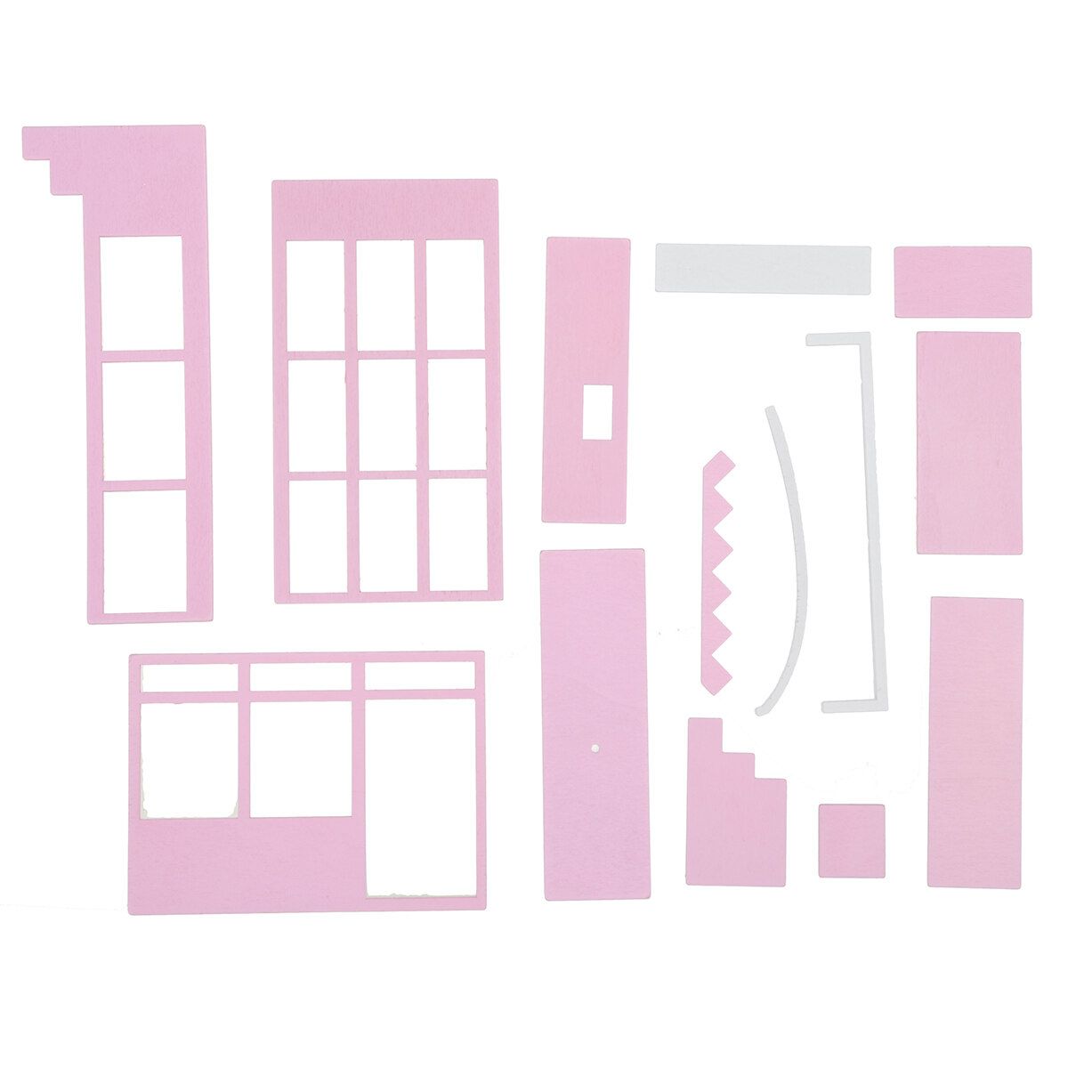 [With/Without Dust Cover] Pink House DIY Assemble 1:32 Scale Wooden Dollhouse Multicolor Without Dust Cover