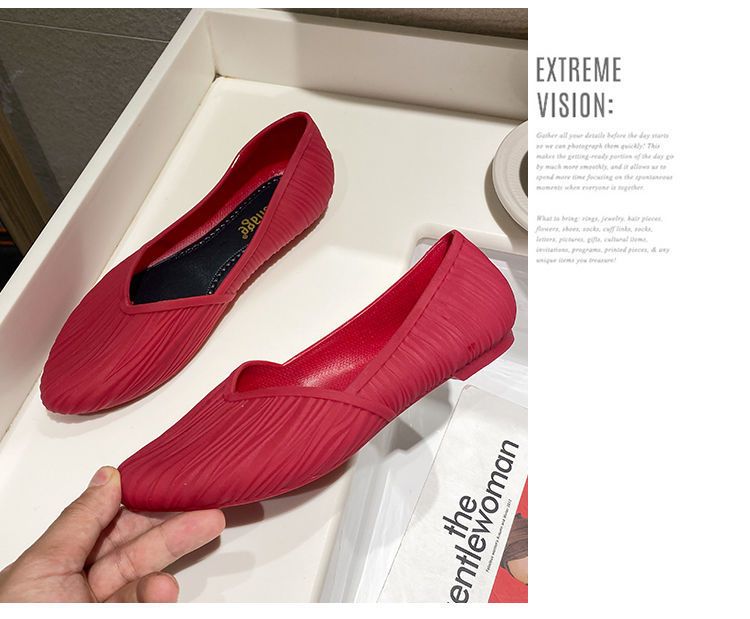 Sandals Non-slip Waterproof Rain Boots Low-top Gelatin Jelly Shoes Red