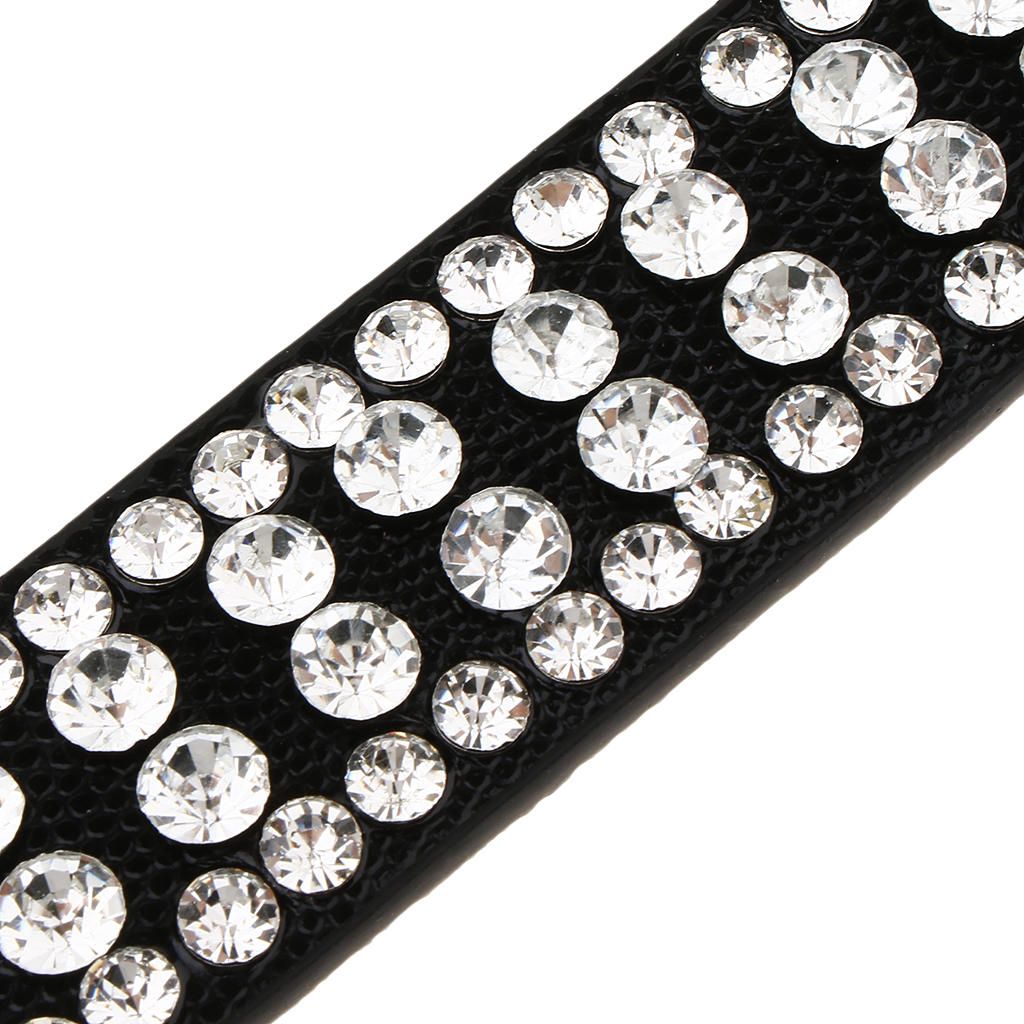 Stylish Leather Bling Rhinestone Crystal Western Cowgirl Belt Black