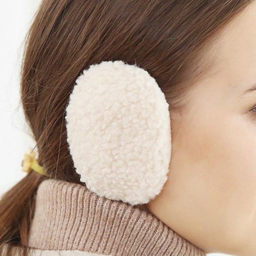 1 Pair Earmuffs Winter Women Warm Foldable Bandless Earmuffs Earlap Ear Covers Warmer Protector(#Beige M)