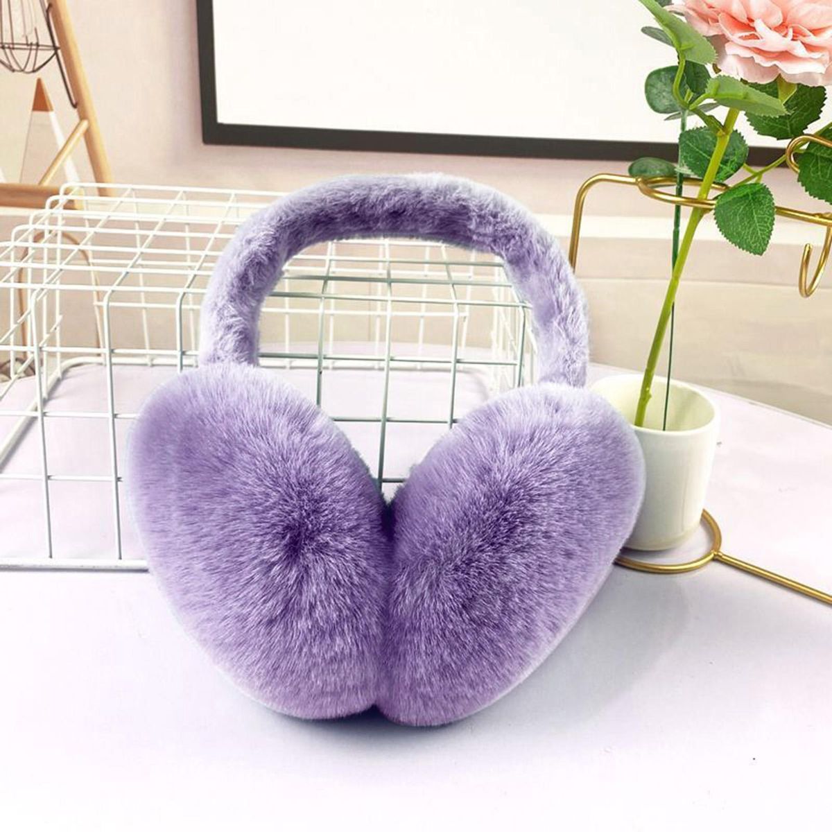 Warm Earmuffs Winter Plush Outdoor Ear Warmer Purple