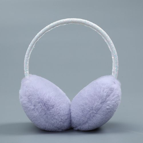 Soft Plush Ear Warmer Winter Warm Earmuffs For Women Ladies Fashion Skiing Fur Headphones Camping Hiking Ear_Muffs Ear Cover(#light Purple)