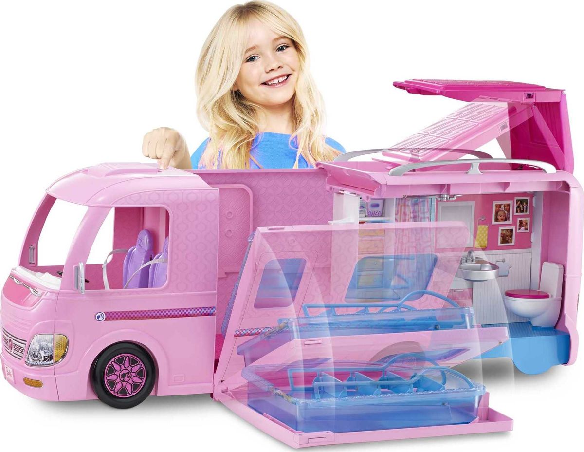 Camper, Doll Playset With 50 Accessories, Includes Waterslide, Dream Camper(Dolls Unincluded)