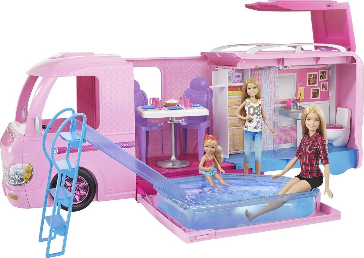 Camper, Doll Playset With 50 Accessories, Includes Waterslide, Dream Camper(Dolls Unincluded)