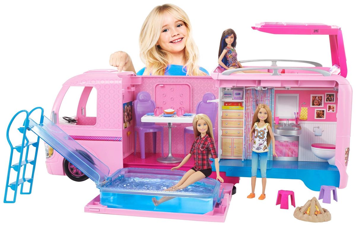 Camper, Doll Playset With 50 Accessories, Includes Waterslide, Dream Camper(Dolls Unincluded)