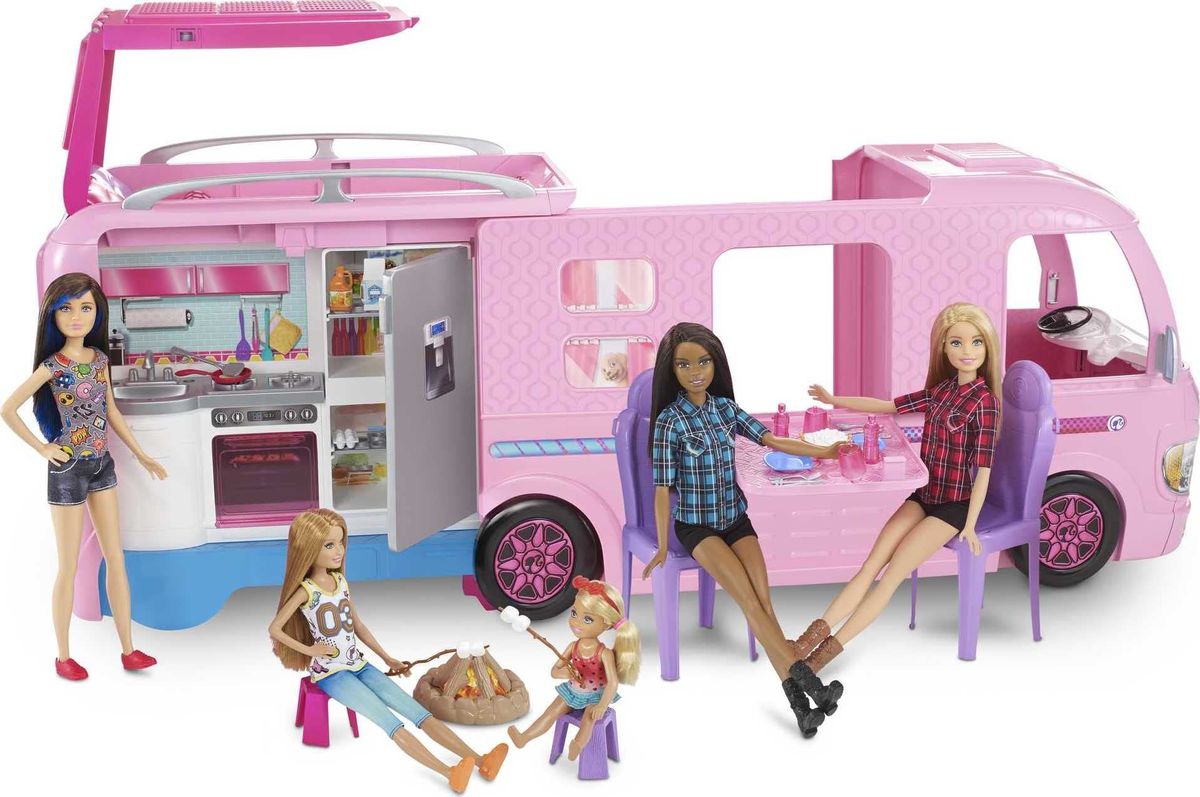 Camper, Doll Playset With 50 Accessories, Includes Waterslide, Dream Camper(Dolls Unincluded)
