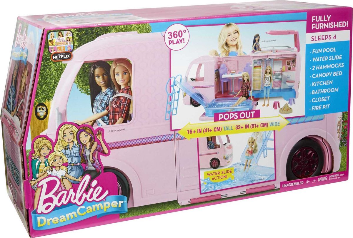 Camper, Doll Playset With 50 Accessories, Includes Waterslide, Dream Camper(Dolls Unincluded)