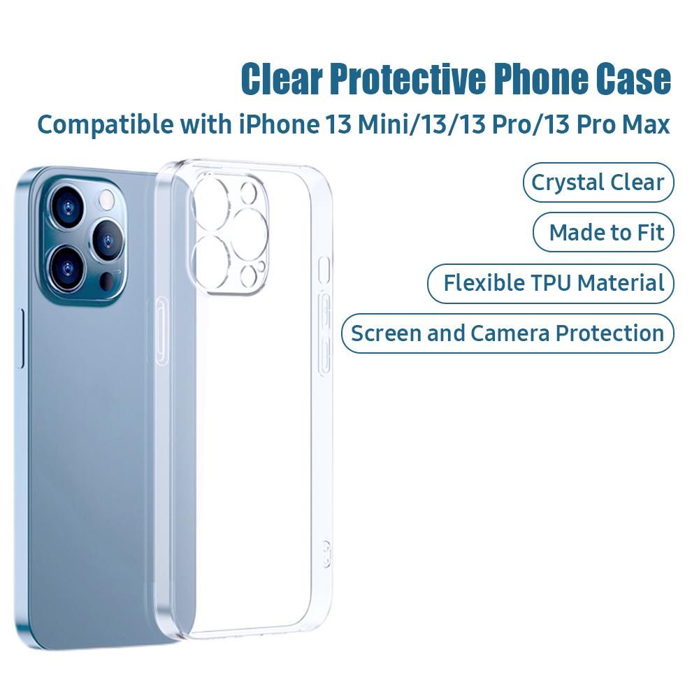 Clear Case Compatible with iPhone 13 Pro Max Crystal Non-Yellowing Slim Thin Shockproof Protective TPU Silicone Phone Case(6.7 inch)