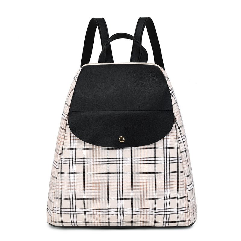 New Plaid Student Backpack Outdoor Large Capacity.