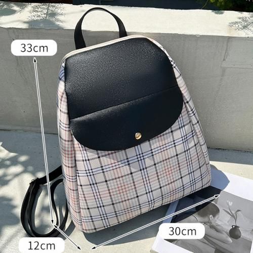 New Plaid Student Backpack Outdoor Large Capacity.
