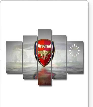 Arsenal 5 Piece Canvas Wall Frame