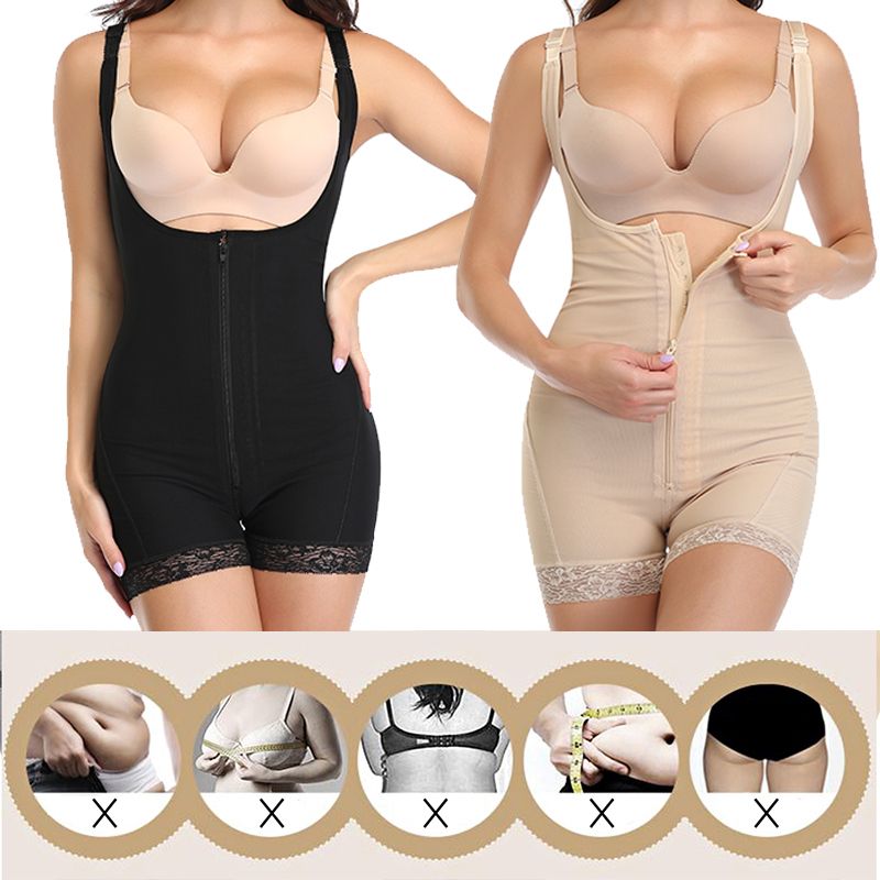 Fajas Magic Full Body Shaper Latex Women Waisttrainer Clip And Zip Slimming Bodysuit With  Lifter Tummy Trimmer Compression