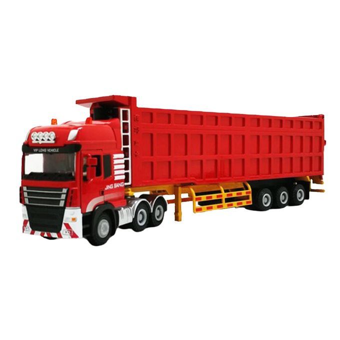 Simulation Engineering Semi-Trailer Truck Alloy Transport Dump Car Red