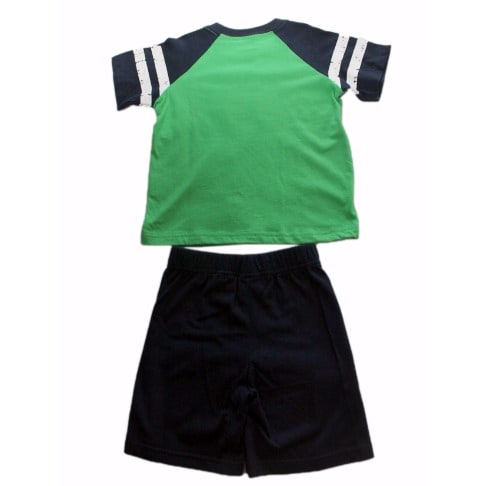 Graphic Tshirt and Short- Green and Navy