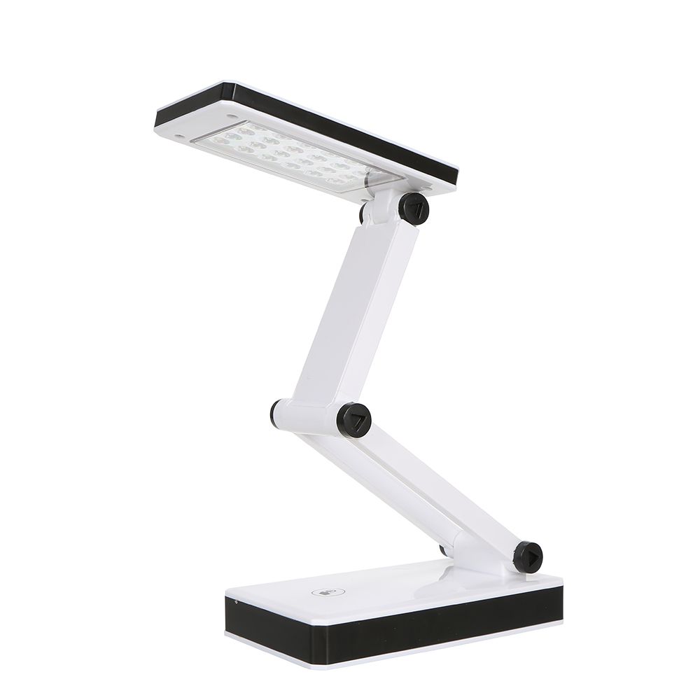 Portable Folding 24 LED Table Lamp Desk Light Sensitive Touch Control 3 Levels Adjustable Brightness Dimmable USB Charging Port 4 * AA Batteries Powered Operated For Students Reading Working Bedroom Study Room