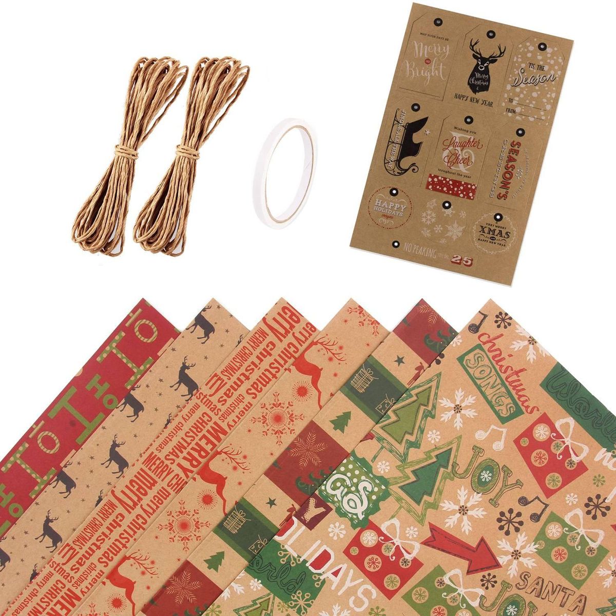 6 Pack Wrapping Paper Sheets,for Christmas Birthday Party