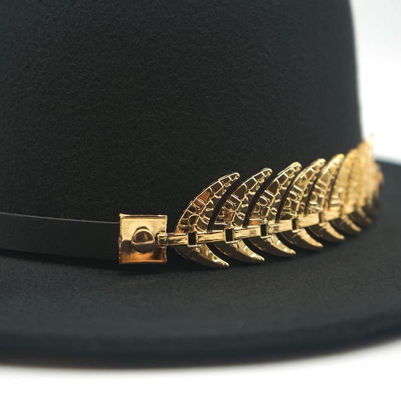 Women Vintage Fedora Wide Brimmed Elegant Ladies Flat Top Jazz Hat