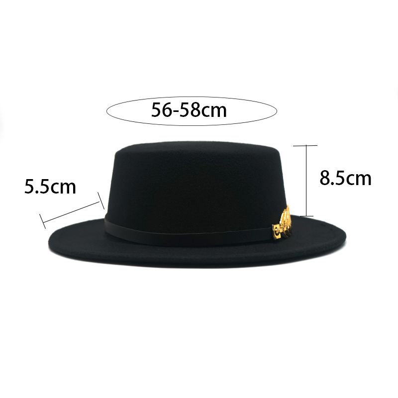 Women Vintage Fedora Wide Brimmed Elegant Ladies Flat Top Jazz Hat