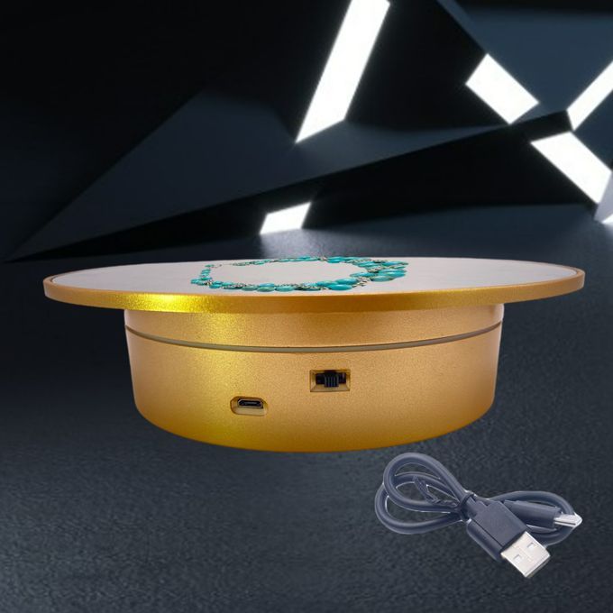 7.8" Intelligent 360 Degree Mirror Rotating Display Stand USB Golden