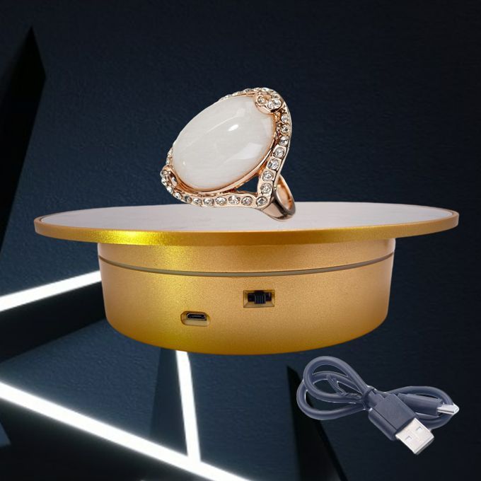 7.8" Intelligent 360 Degree Mirror Rotating Display Stand USB Golden