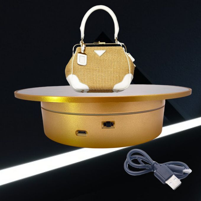 7.8" Intelligent 360 Degree Mirror Rotating Display Stand USB Golden