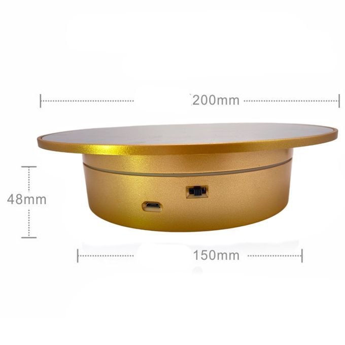 7.8" Intelligent 360 Degree Mirror Rotating Display Stand USB Golden