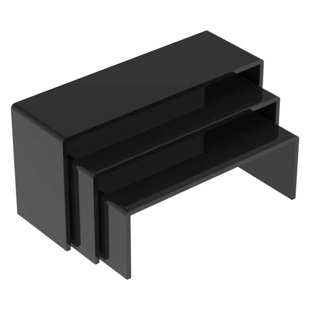 3 Pieces Tiered Acrylic Stands, Display Shelf, For  Hand Black