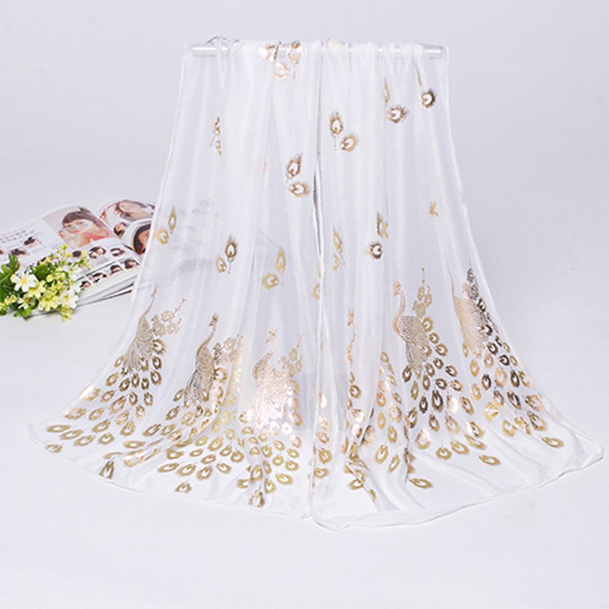 Chiffon Scarf Stylish Practical Beauty Girl Wrap-White