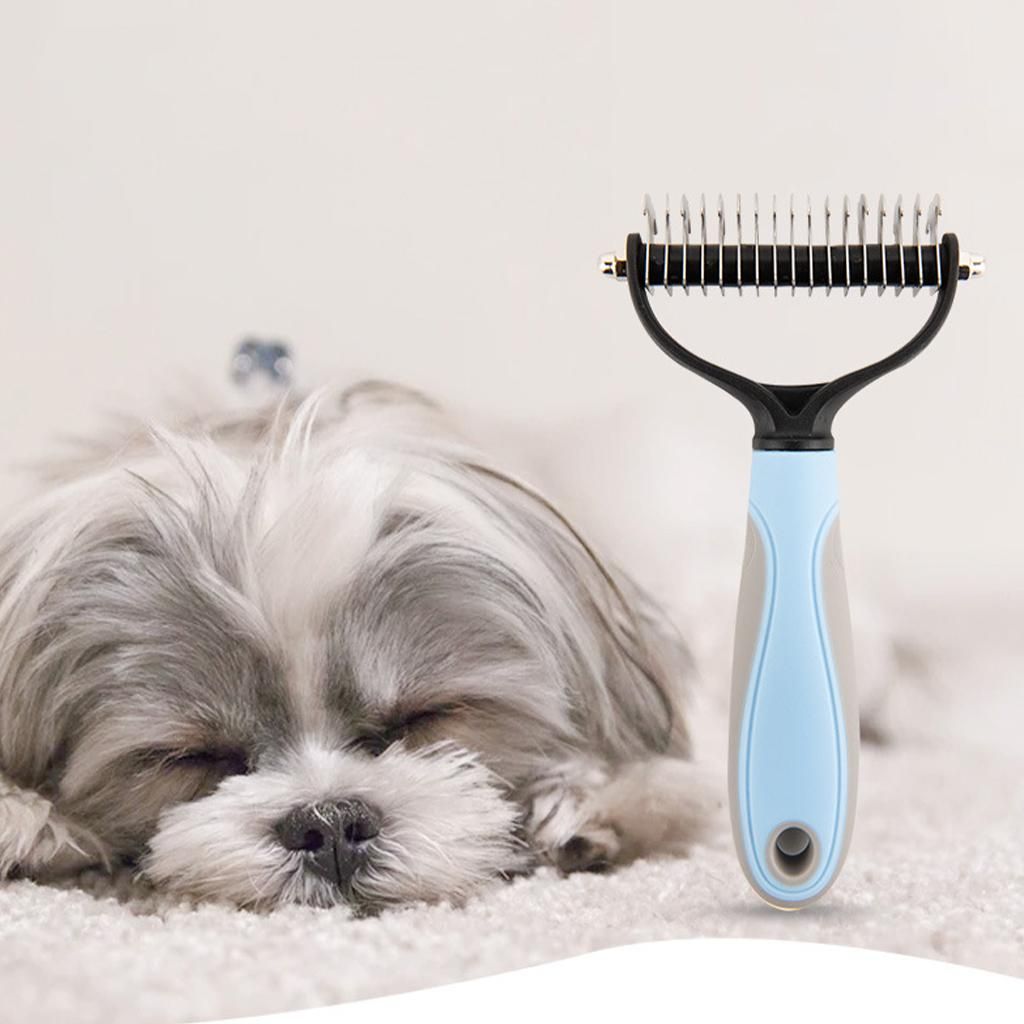 Pet Grooming Brush Comb Reduces Shedding Dematting Dog Brush For Blue