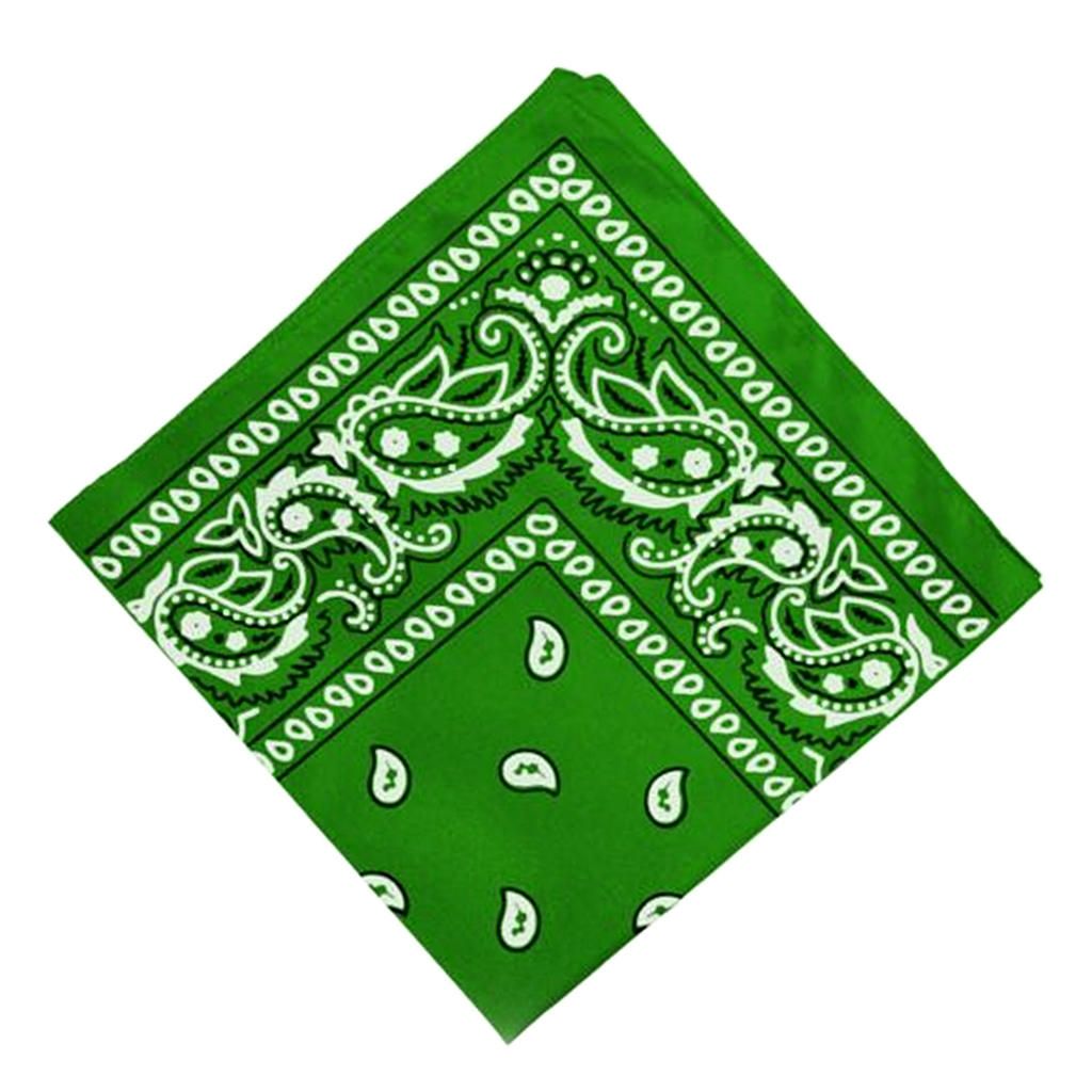 Novelty 100% Cotton Print Cowboy Bandana Head Wrap Headband Green