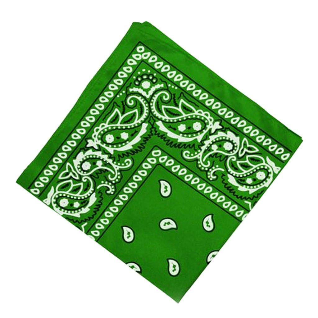 Novelty 100% Cotton Print Cowboy Bandana Head Wrap Headband Green