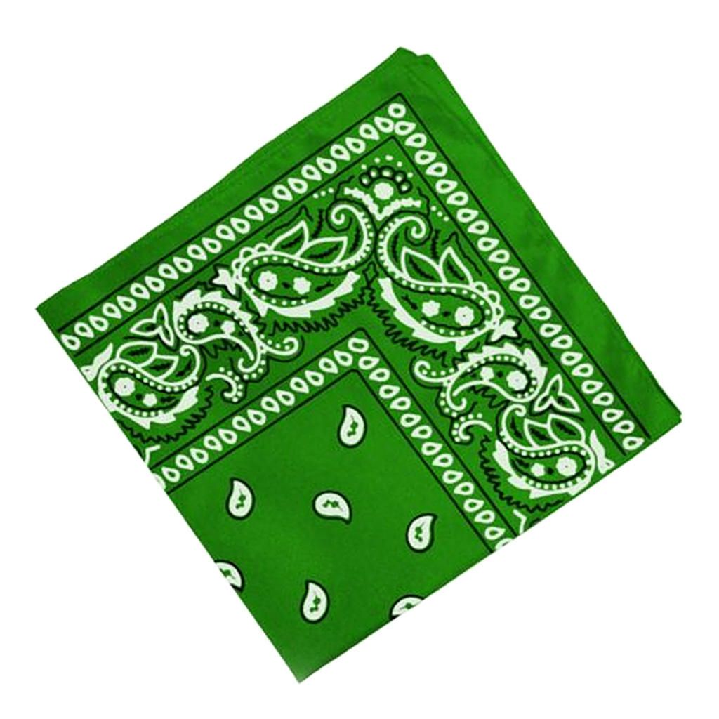 Novelty 100% Cotton Print Cowboy Bandana Head Wrap Headband Green