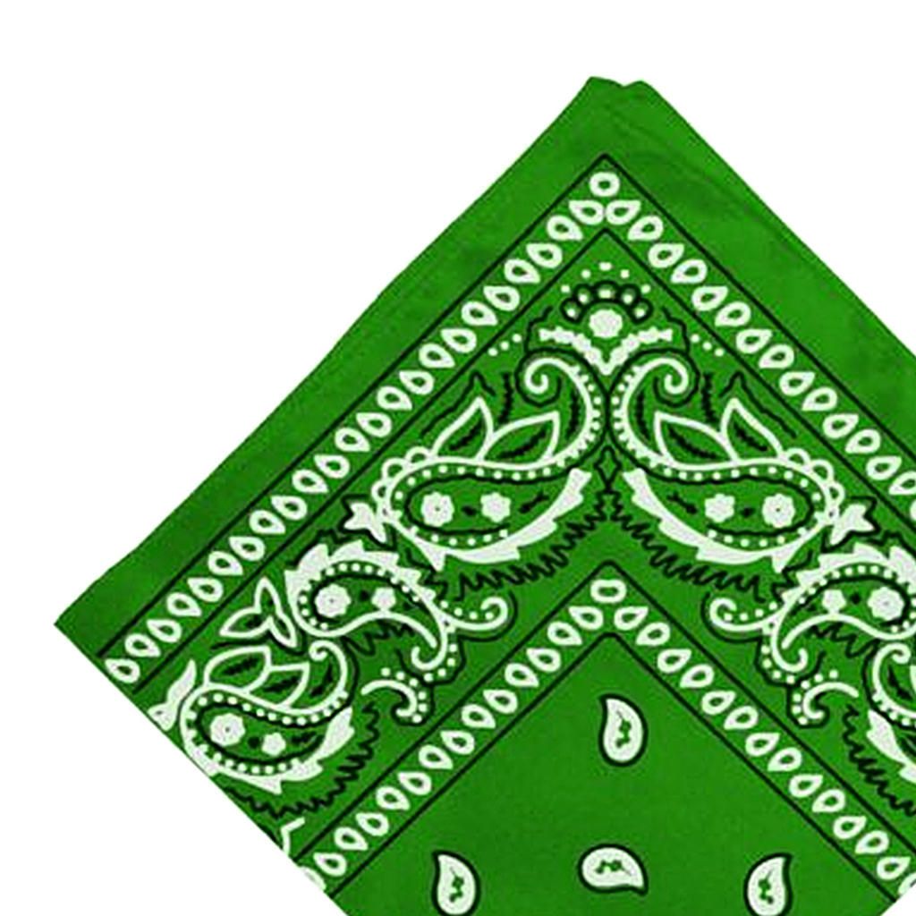 Novelty 100% Cotton Print Cowboy Bandana Head Wrap Headband Green