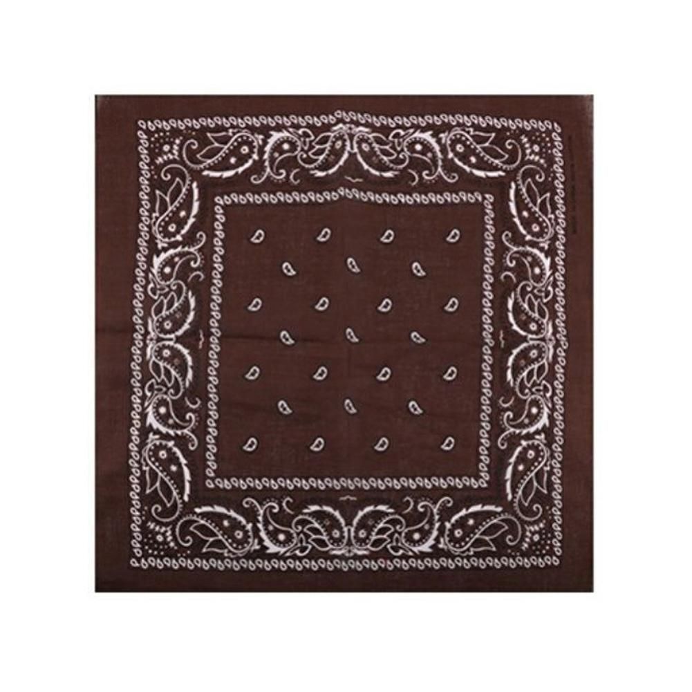 Stylish Paisley Square Bandana Head Wrap Unisex-Brown