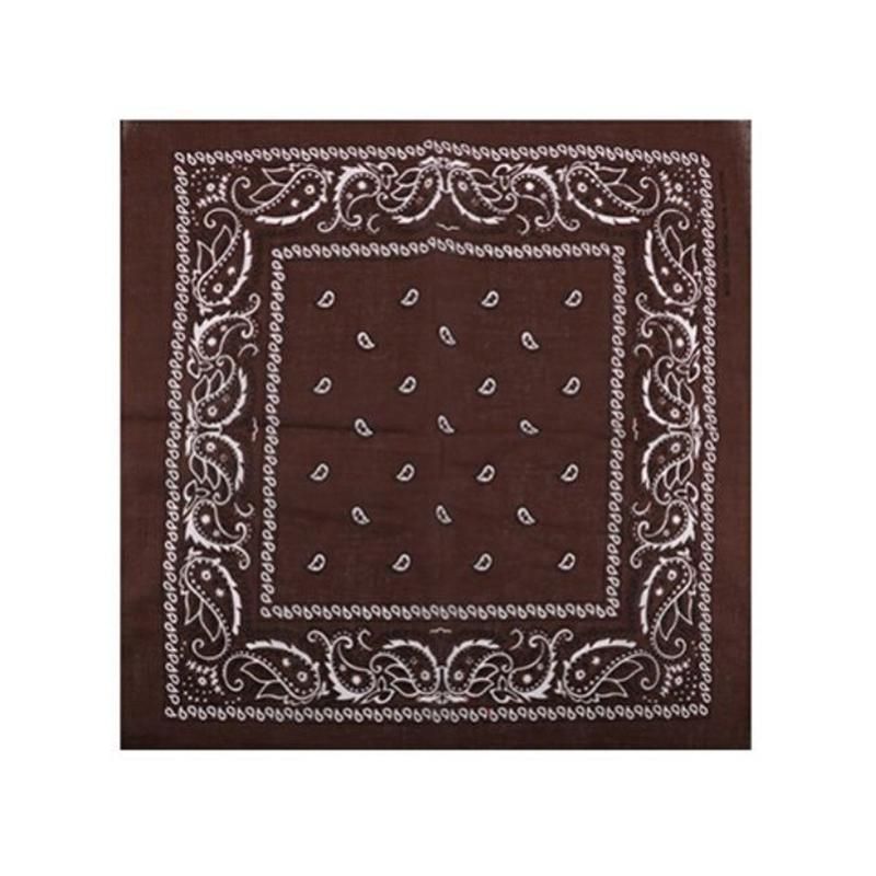 Stylish Paisley Square Bandana Head Wrap Unisex-Brown