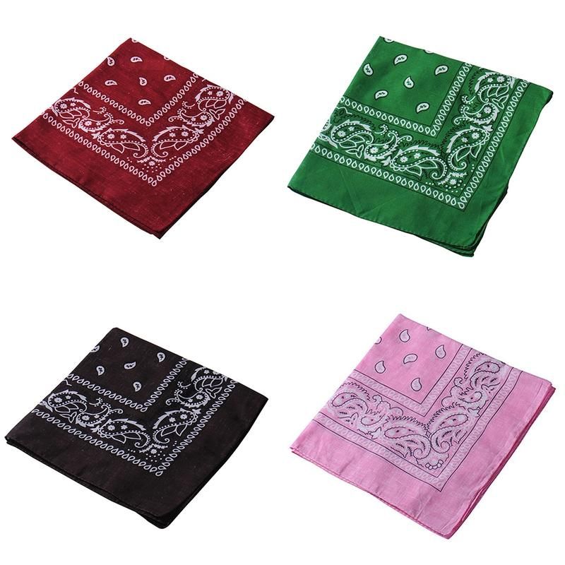 Stylish Paisley Square Bandana Head Wrap Unisex-Brown