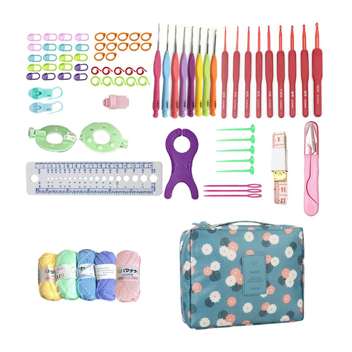 82PCS Crochet Kit Beginner Crochet Kit Wool Crochet